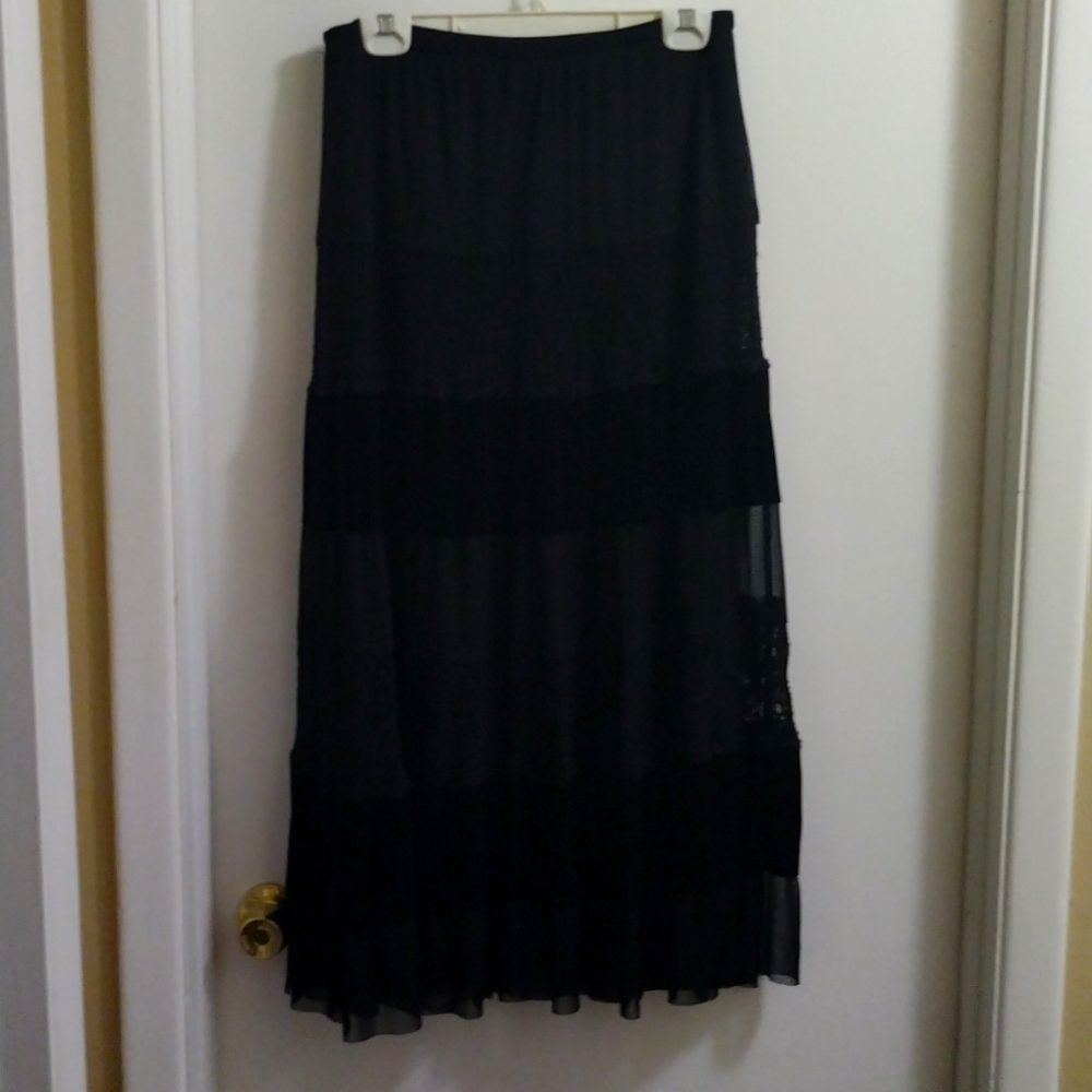 COCO BIANCO Black Velvet with lace medium size Skirt
